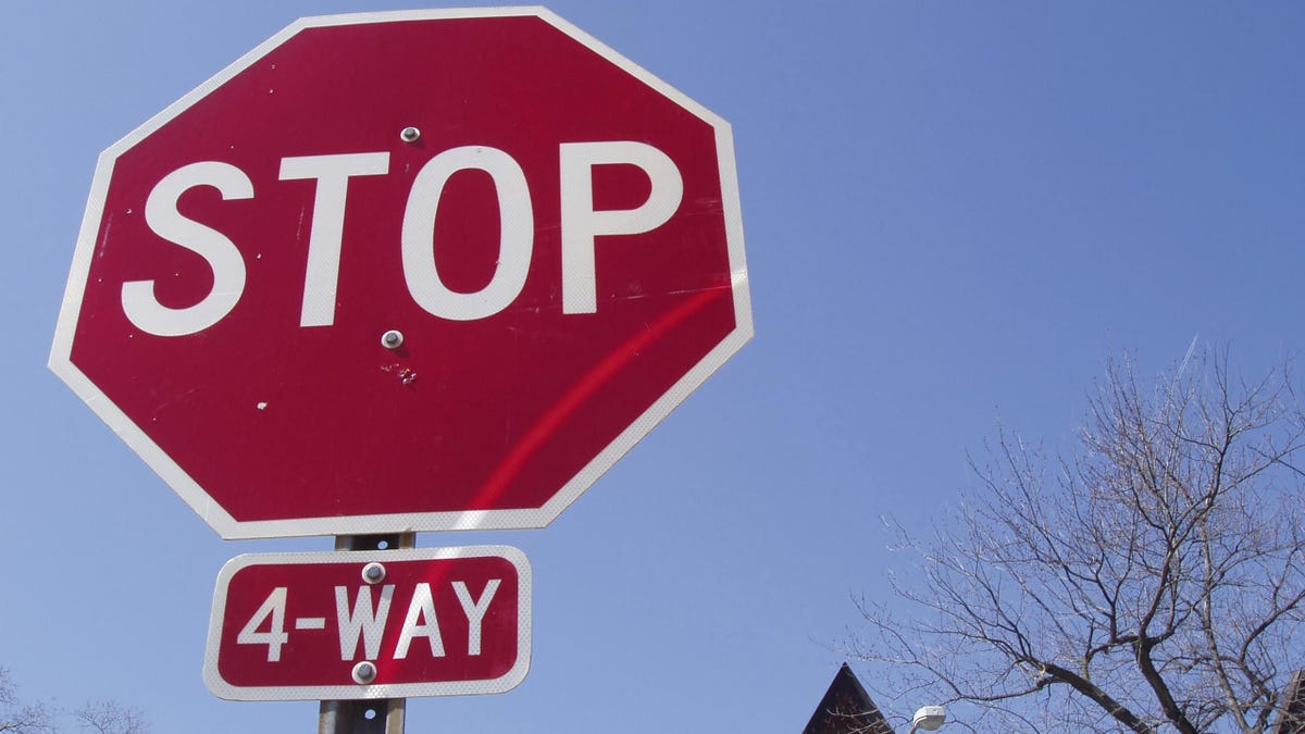 New Four-Way Stop Sign